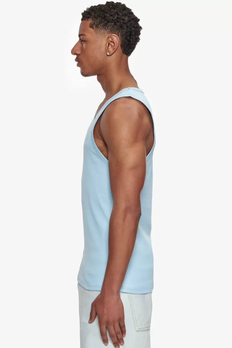 Cheap Dropsize Rib Tank Top Baby Blue