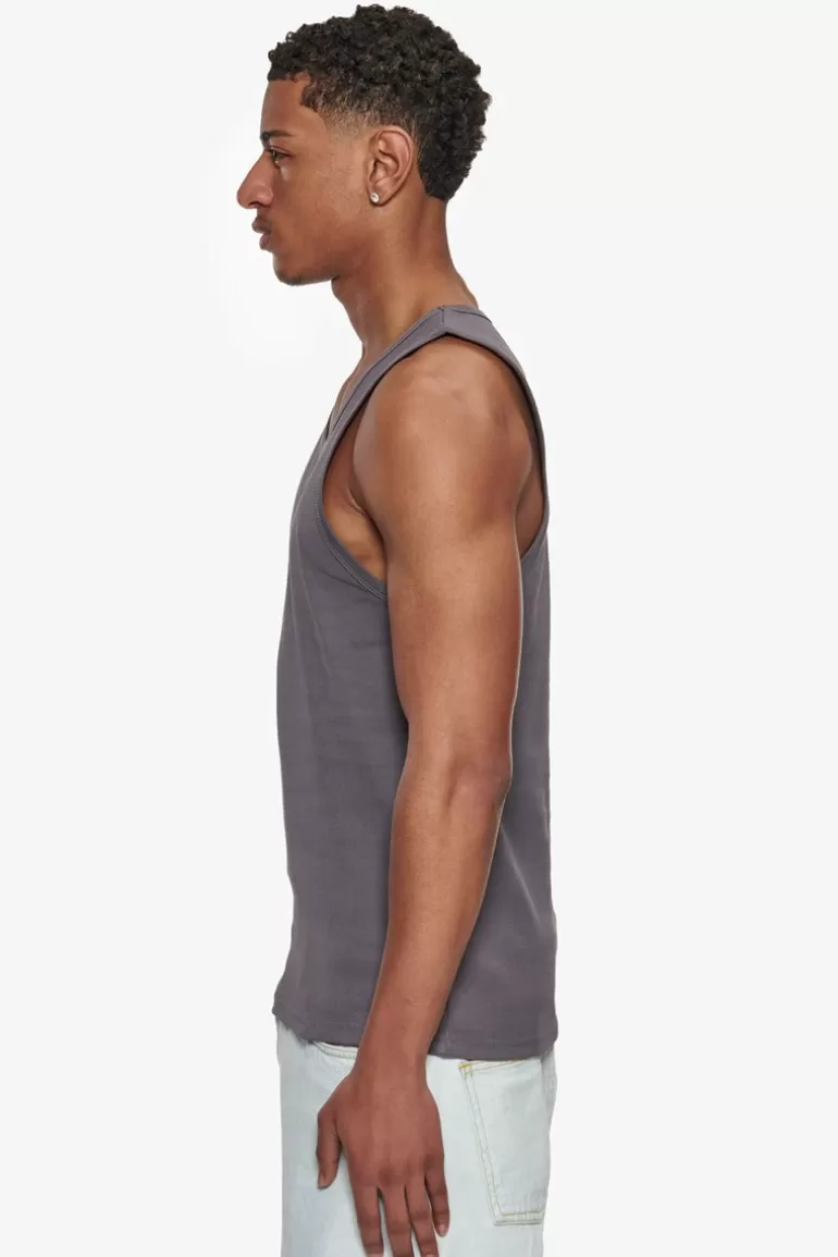 Sale Dropsize Rib Tank Top Grey