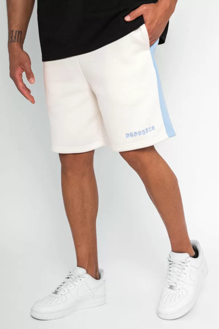 Fashion Dropsize Side Stripe Shorts Cream / Light Blue