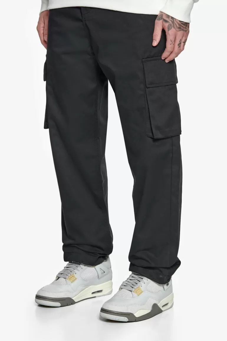 Cheap Dropsize Single Cargo Pocket Work Wear Pants Black