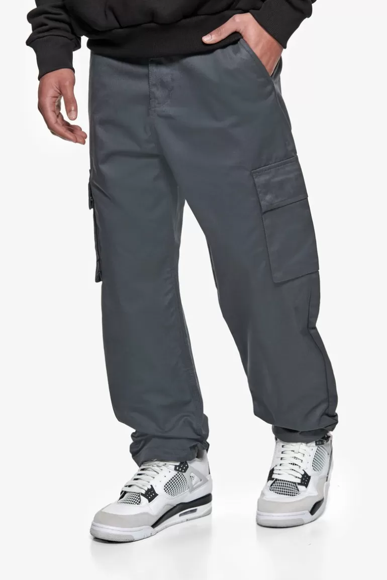 Shop Dropsize Single Cargo Pocket Work Wear Pants Grey