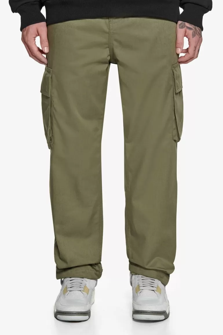 Fashion Dropsize Single Cargo Pocket Workwear Pants Olive