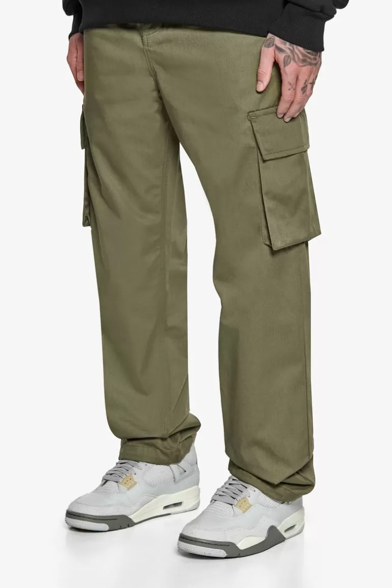 Fashion Dropsize Single Cargo Pocket Workwear Pants Olive