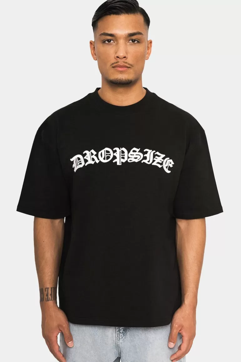 Cheap Dropsize Super Heavy Front Embo T-Shirt Black