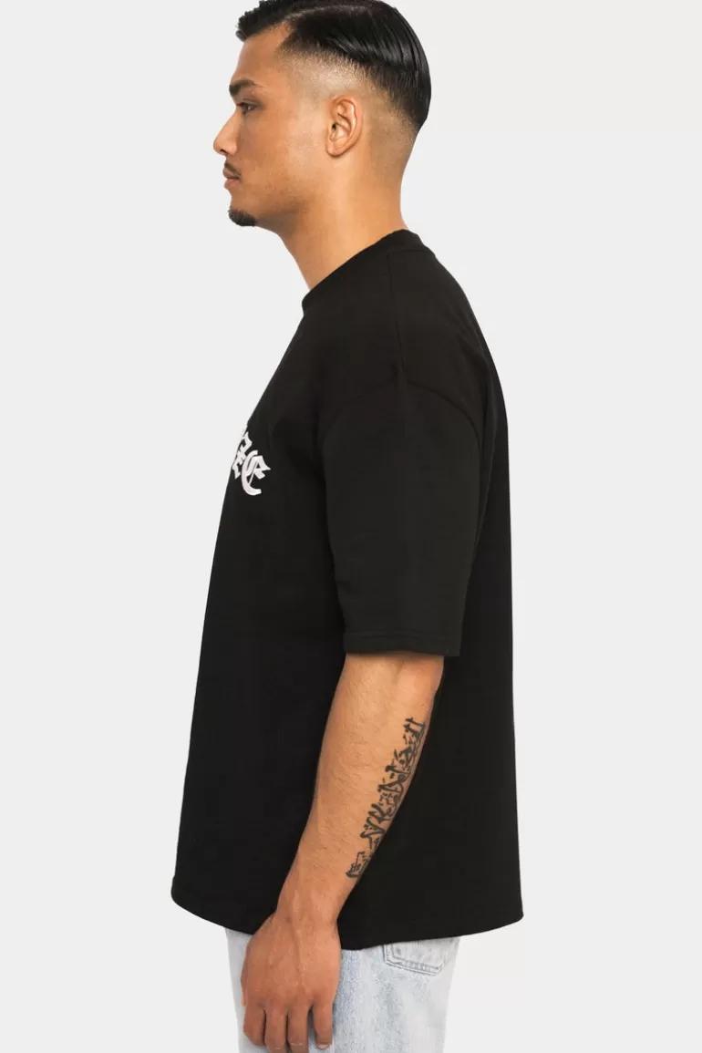 Cheap Dropsize Super Heavy Front Embo T-Shirt Black