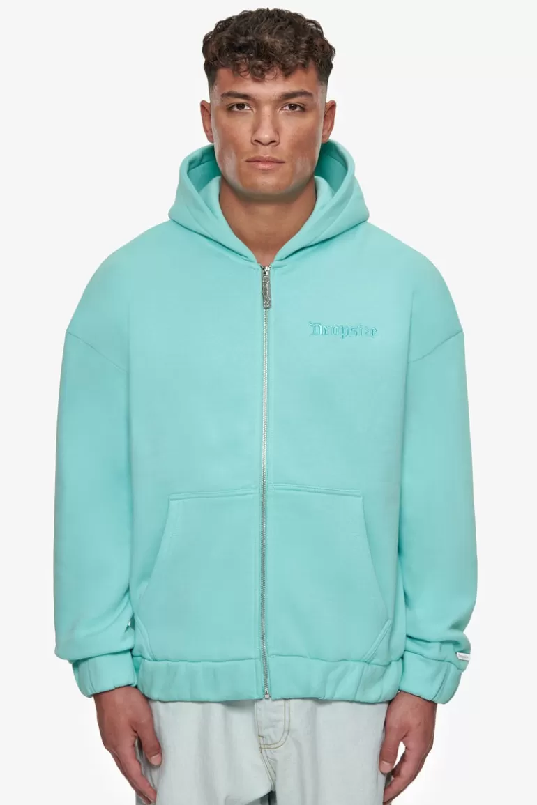 Store Dropsize Super Heavy Overisze Blank Zip Hoodie Turquoise