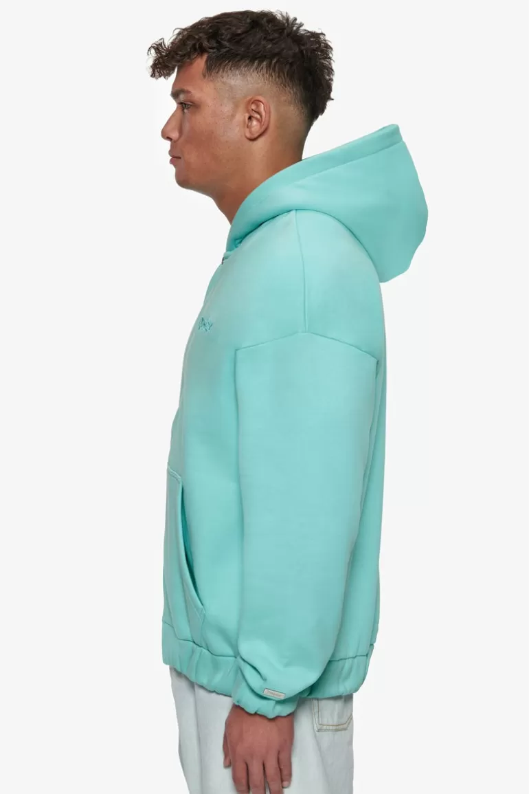 Store Dropsize Super Heavy Overisze Blank Zip Hoodie Turquoise