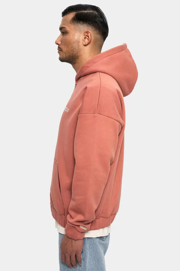 Best Dropsize Super Heavy Oversize Logo Design Zip Hoodie Canyon Clay