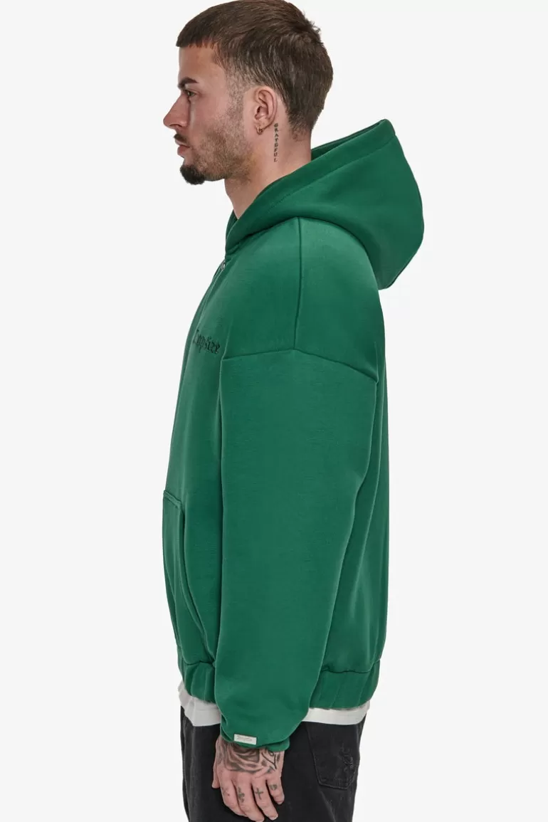 Shop Dropsize Super Heavy Oversized Zip-Hoodie Washed Green