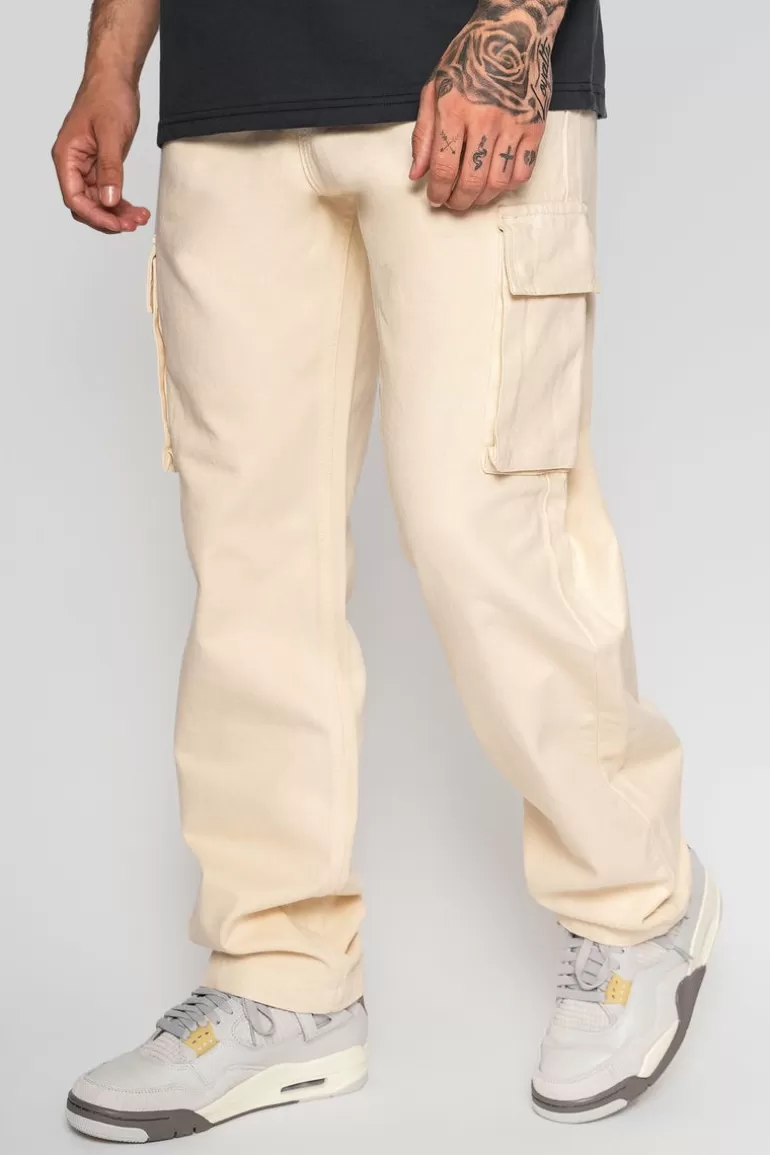 Discount Dropsize V2 Cargo Jeans Single Pocket Beige