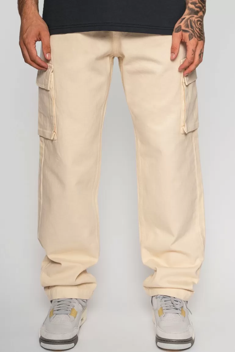 Discount Dropsize V2 Cargo Jeans Single Pocket Beige