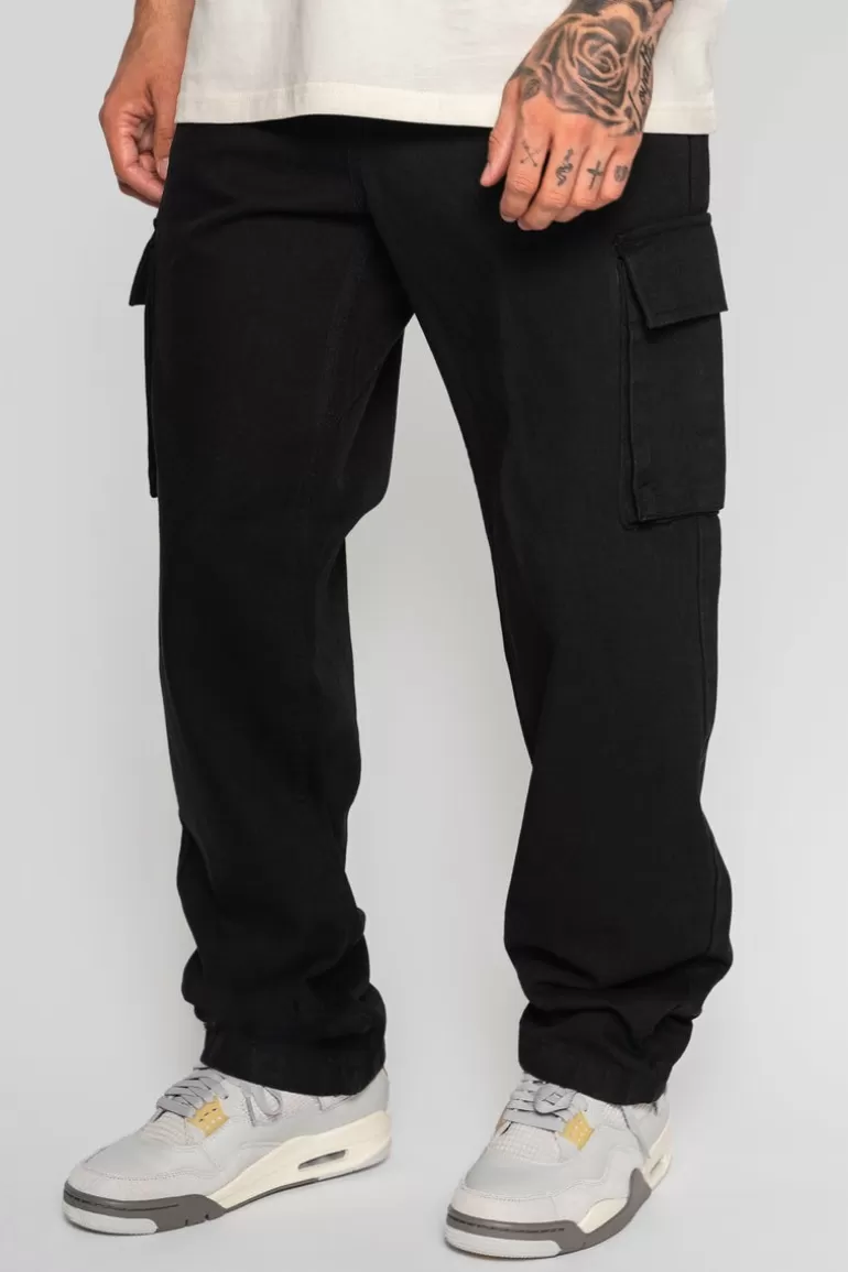 Outlet Dropsize V2 Cargo Jeans Single Pocket Black